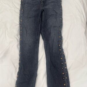 Black Orchid Dark Blue Studded Straight Leg Jeans